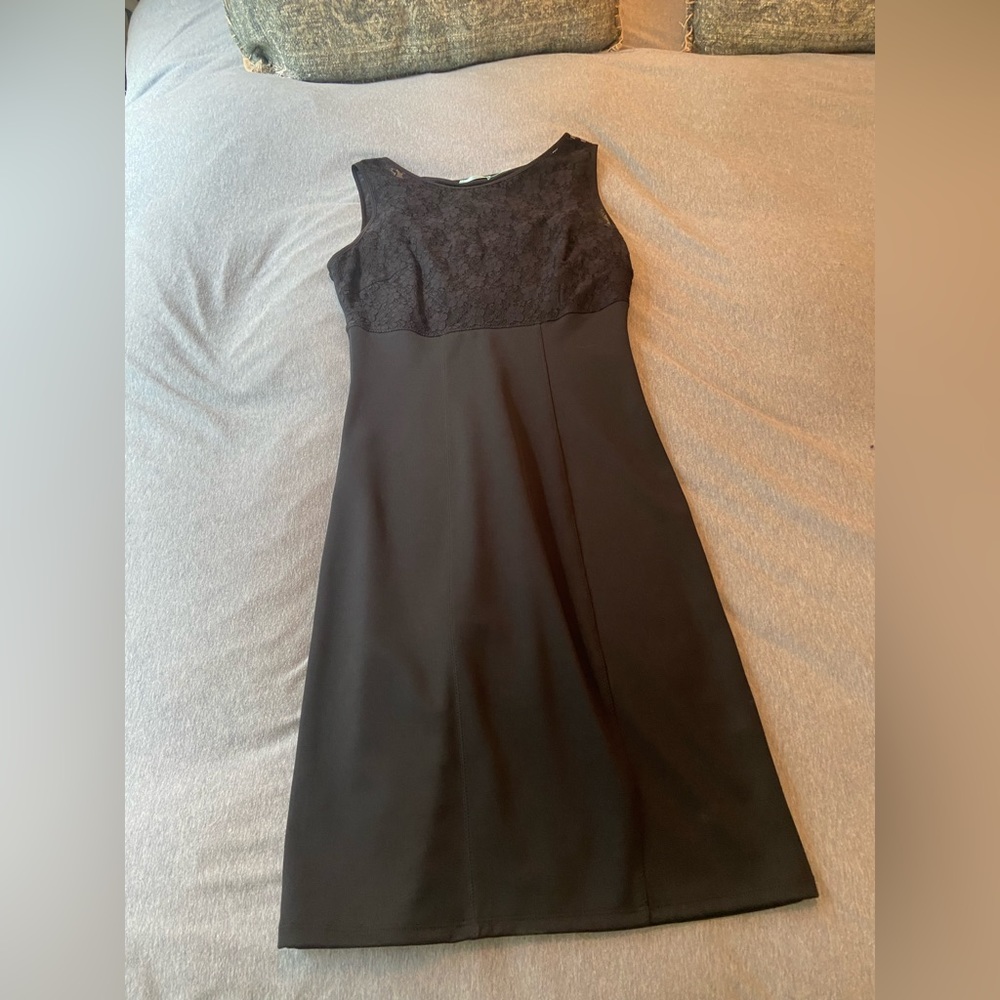 Black lace mini dress